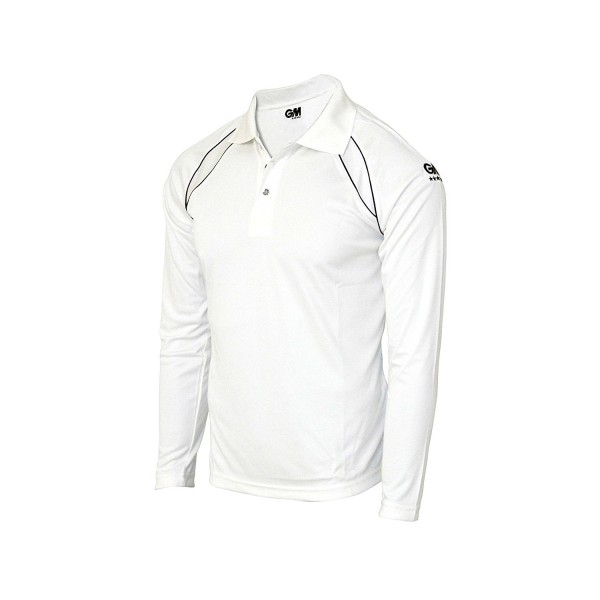 GM 7205 (White With Navy Trim) Full Sleeve Cricket Tshirt